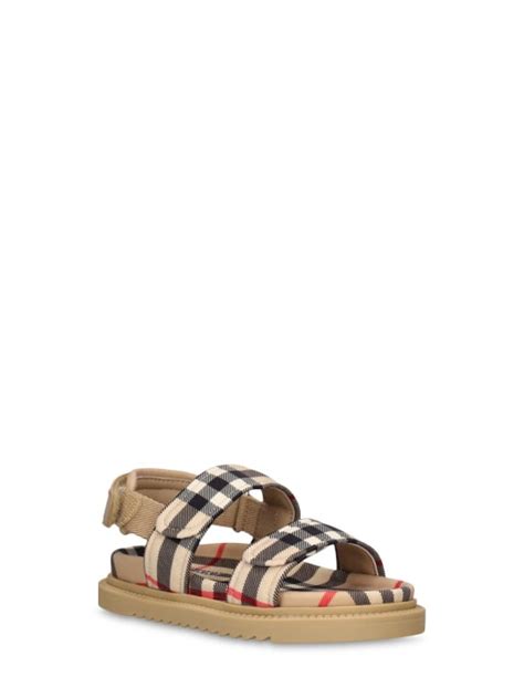 Sandali in canvas Burberry Check in Beige .